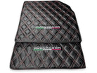 Floor Mats for Lamborghini Aventador Carbon Fiber Leather Red Stitching - AutoWin