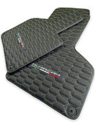 Green Stitched Leather Mats for Lamborghini Huracan