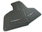 Green Stitched Leather Mats for Lamborghini Huracan