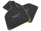 Floor Mats for Lamborghini Huracan Perfomante Alcantara Leather Gold Trim - AutoWin
