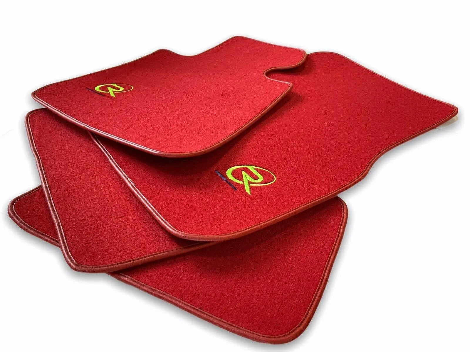 Red Floor Mats For BMW X5 Series G05 ROVBUT Brand Tailored Set Perfect Fit Green SNIP Collection - AutoWin