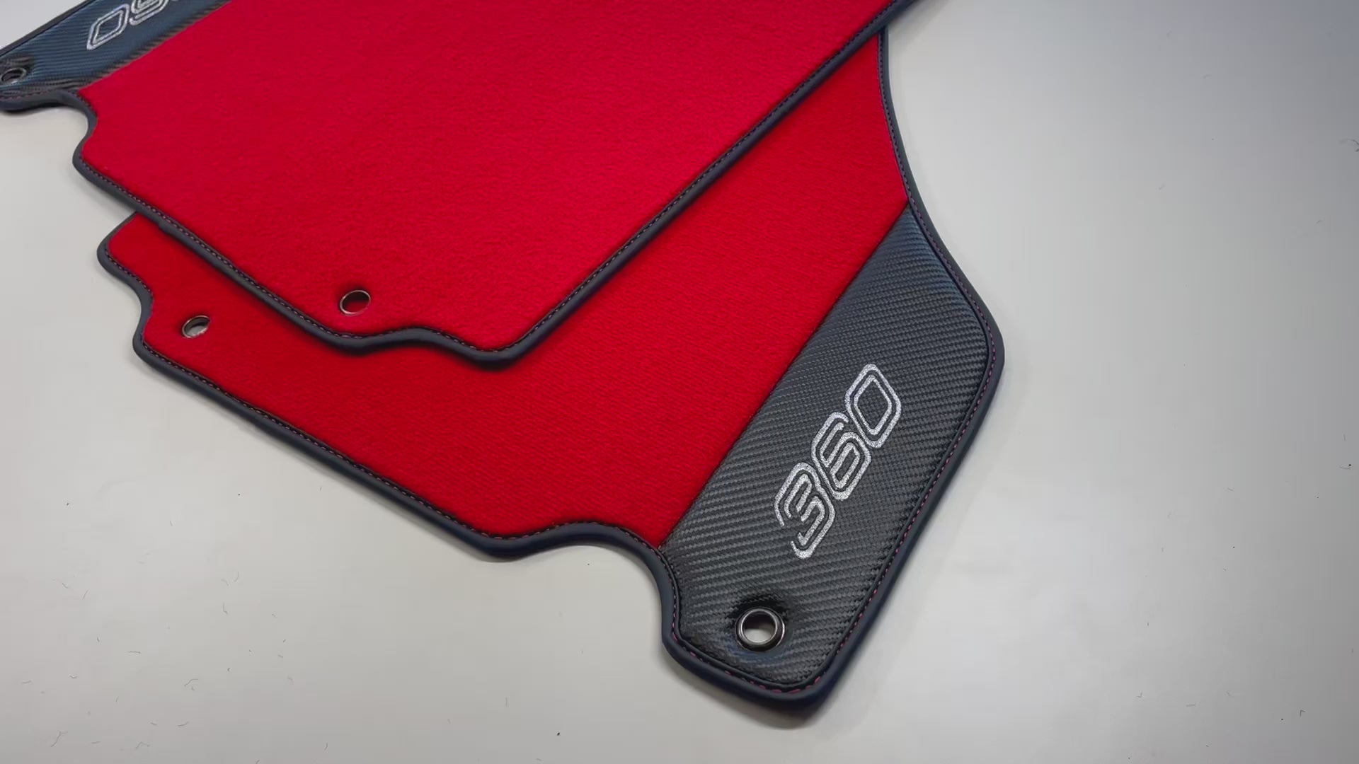 Red Floor Mats For Ferrari 360 Modena 1999-2005 With Carbon Fiber Leather - AutoWin