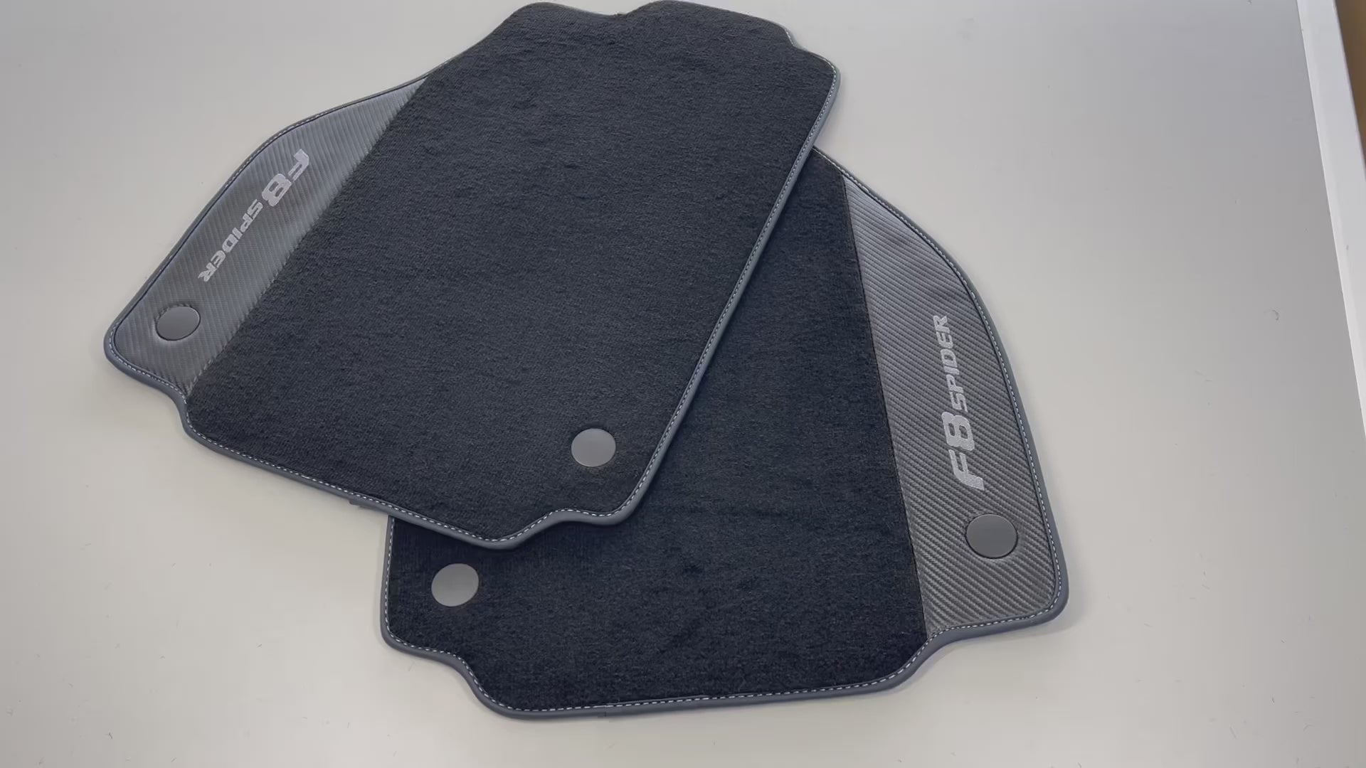 Floor Mats For Ferrari F8 Spider 2019-2022 With Carbon Fiber Leather - AutoWin