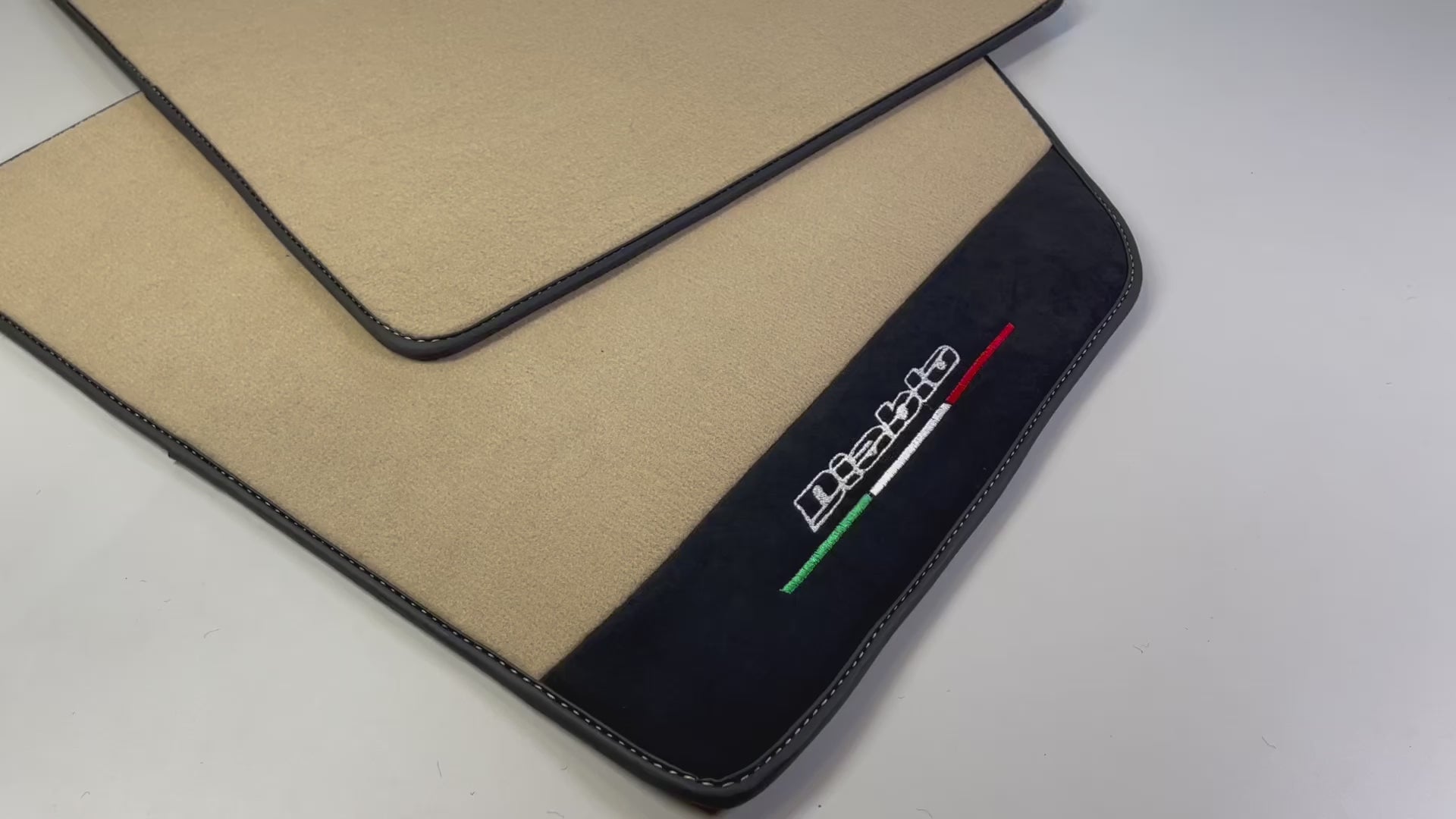 Beige Floor Mats for Lamborghini Diablo 1990-2001 With Alcantara Leather - AutoWin