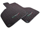 Alcantara Floor Mats for Lamborghini Huracan Red Sewing - AutoWin