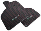 Alcantara Floor Mats for Lamborghini Huracan Red Sewing - AutoWin