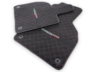 Alcantara Leather Floor Mats For Lamborghini Aventador | Red Stitching - AutoWin