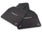 Alcantara Leather Floor Mats For Lamborghini Aventador | Red Stitching - AutoWin