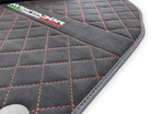 Alcantara Leather Floor Mats For Lamborghini Aventador | Red Stitching - AutoWin