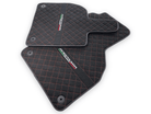 Alcantara Leather Floor Mats For Lamborghini Aventador | Red Stitching - AutoWin