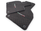 Alcantara Leather Floor Mats For Lamborghini Aventador | Red Stitching - AutoWin
