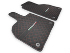 Alcantara Leather Floor Mats For Lamborghini Aventador | Red Stitching - AutoWin