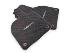 Alcantara Leather Floor Mats For Lamborghini Aventador | Red Stitching - AutoWin