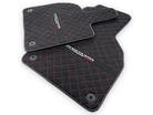 Alcantara Leather Floor Mats For Lamborghini Aventador | Red Stitching - AutoWin