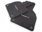 Alcantara Leather Floor Mats For Lamborghini Aventador | Red Stitching - AutoWin