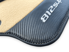Beige Floor Mats For Ferrari 812 Superfast With Carbon Fiber Leather - AutoWin
