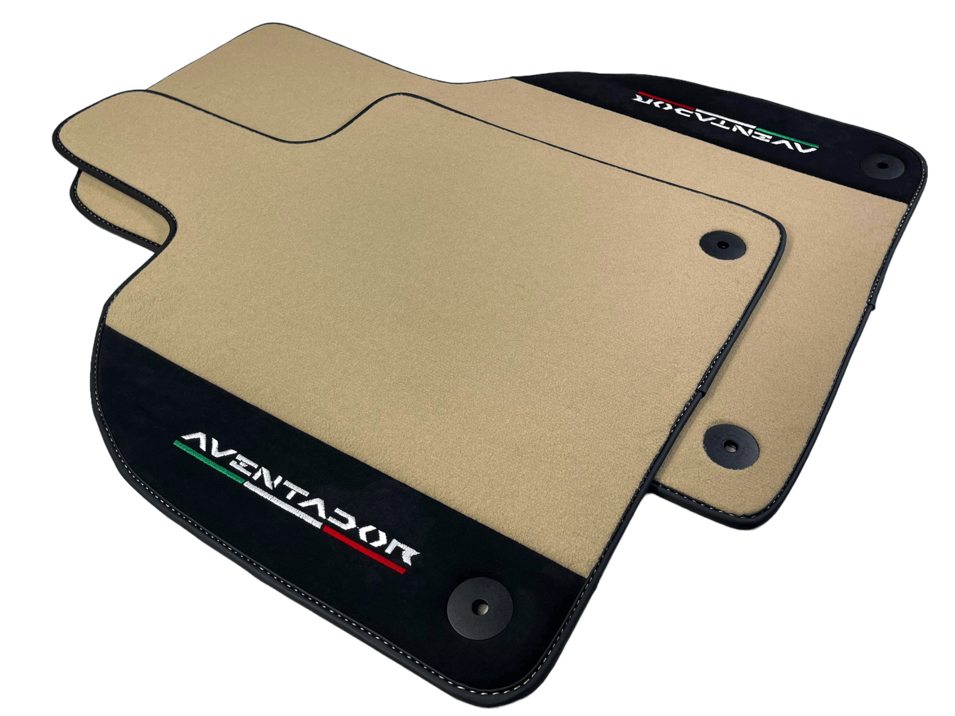 Beige Floor Mats for Lamborghini Aventador With Alcantara Leather - AutoWin
