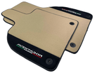 Beige Floor Mats for Lamborghini Aventador With Alcantara Leather - AutoWin