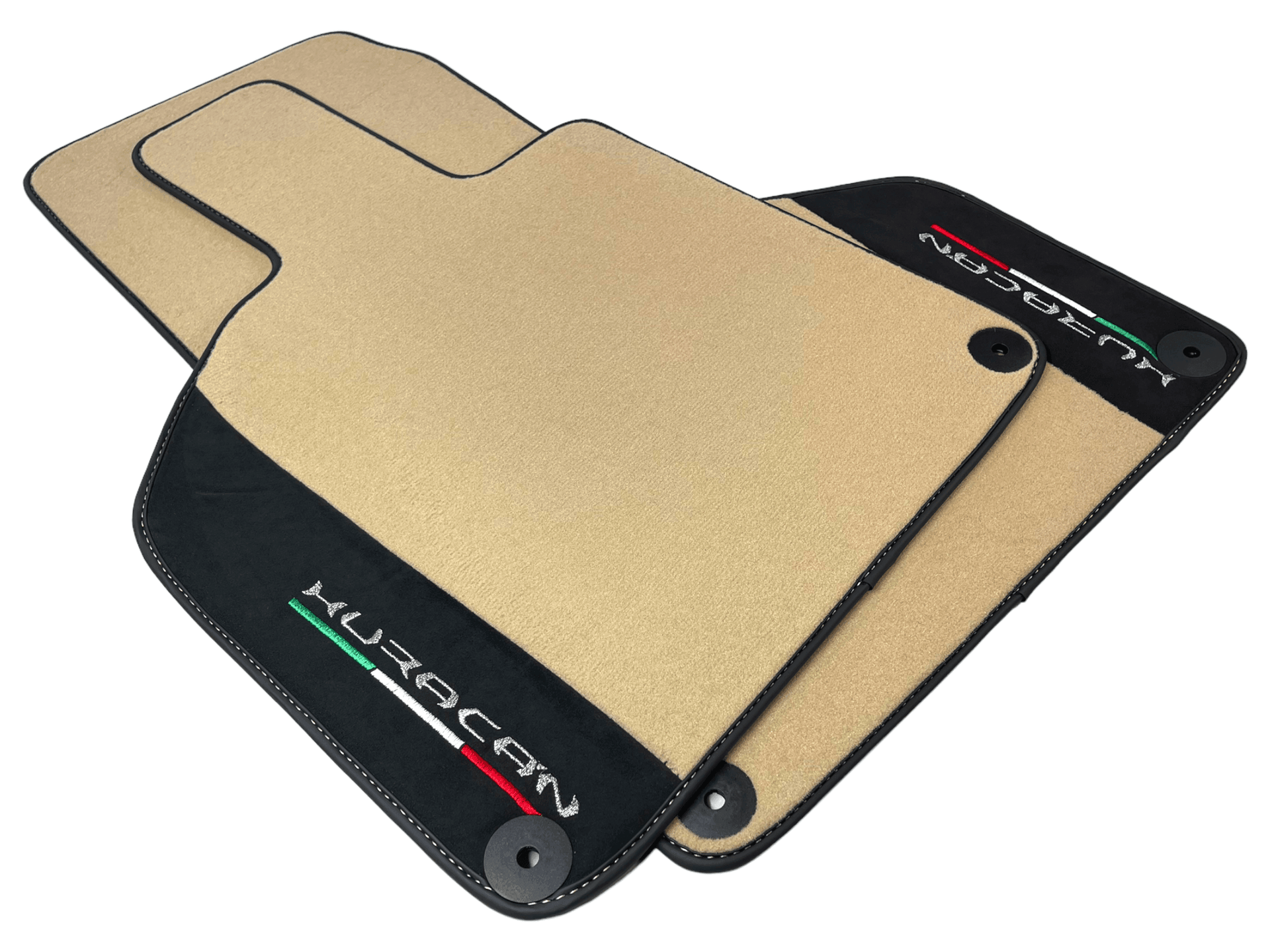 Beige Floor Mats for Lamborghini Huracan with Alcantara Leather - AutoWin