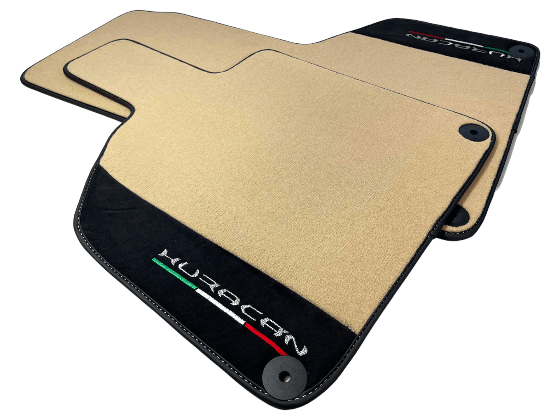 Beige Floor Mats for Lamborghini Huracan with Alcantara Leather - AutoWin