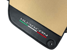 Beige Floor Mats for Lamborghini Huracan With Carbon Fiber Leather - AutoWin