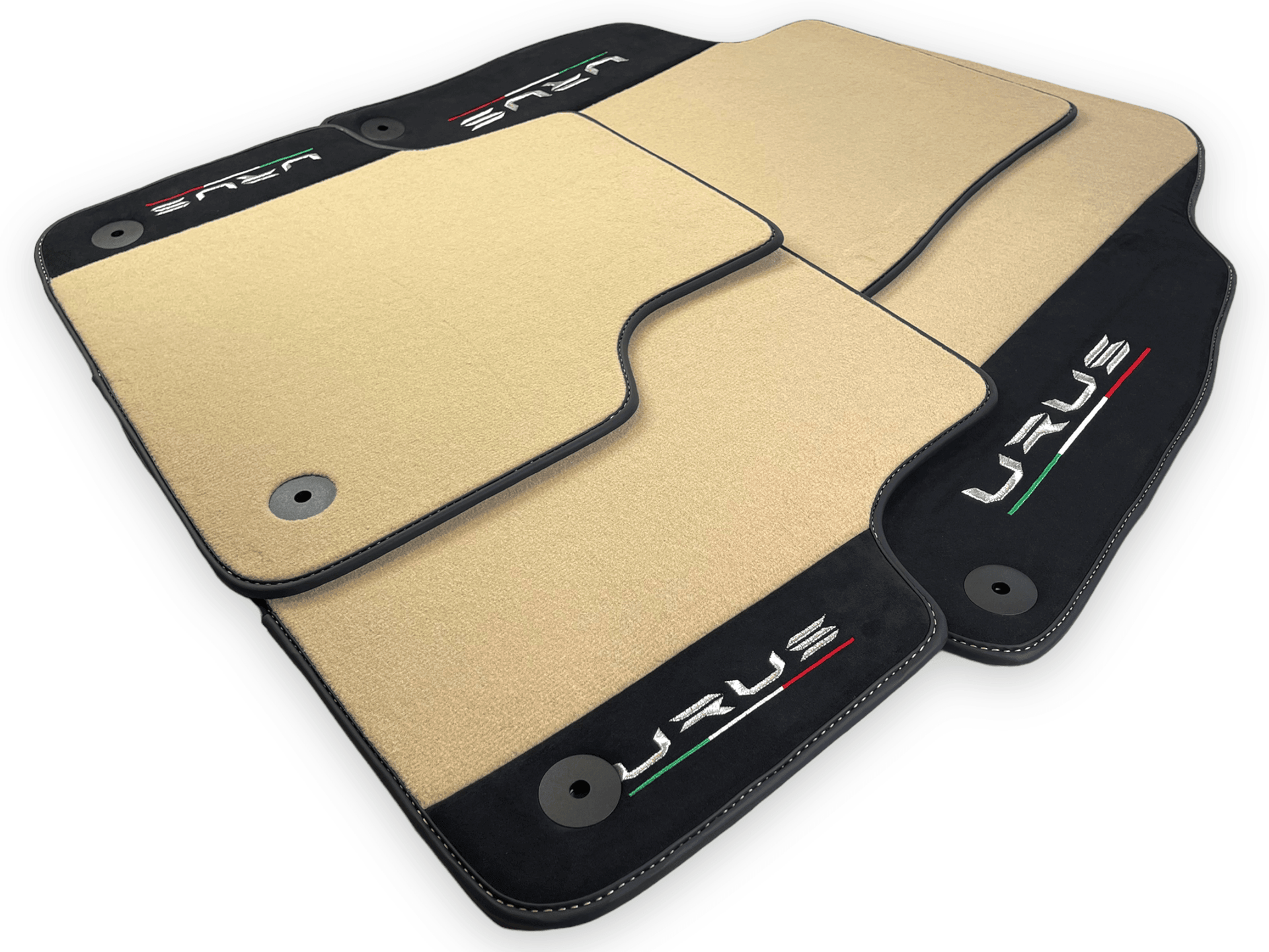 Beige Floor Mats For Lamborghini Urus With Alcantara Leather - AutoWin