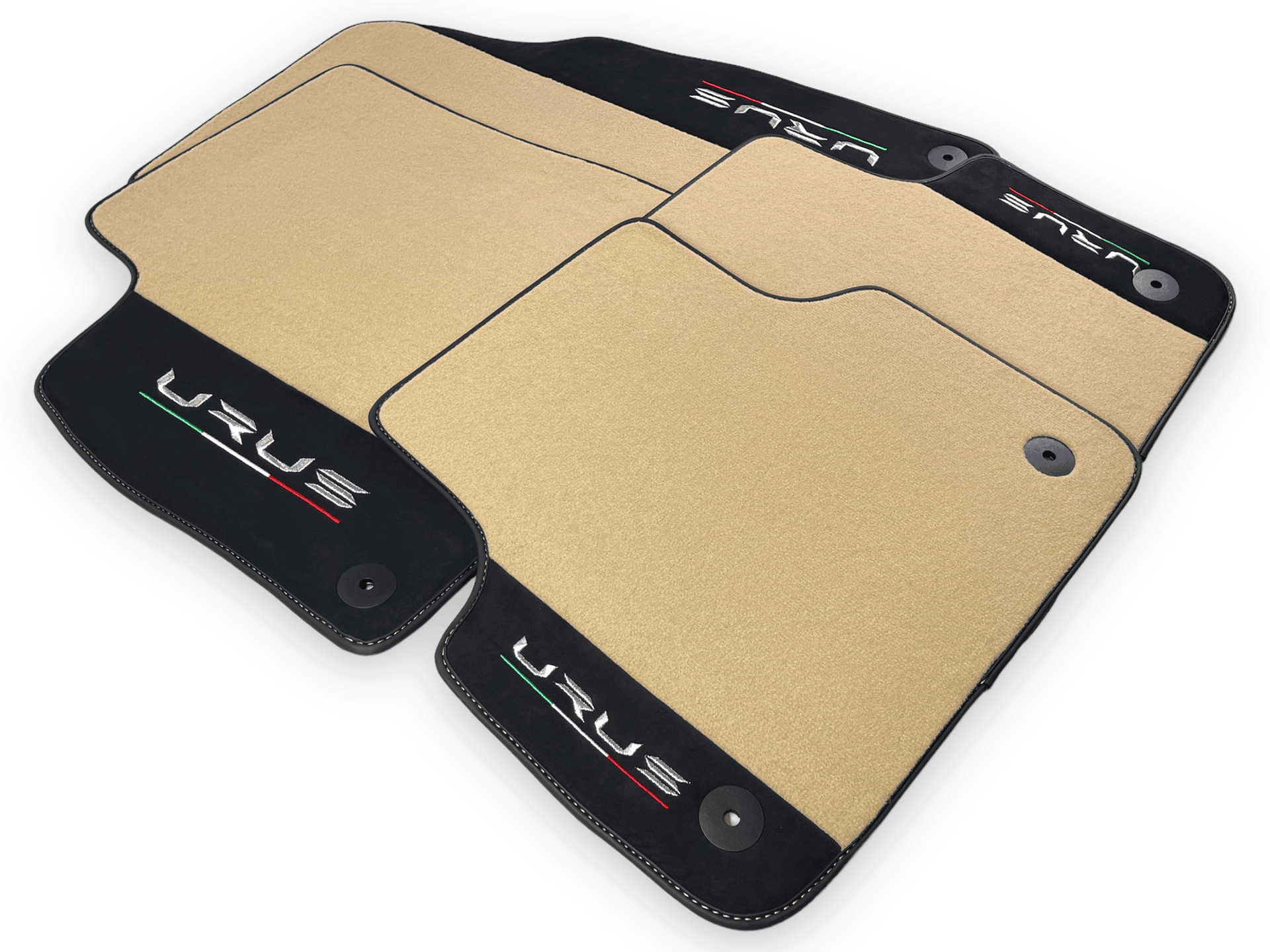 Beige Floor Mats For Lamborghini Urus With Alcantara Leather - AutoWin