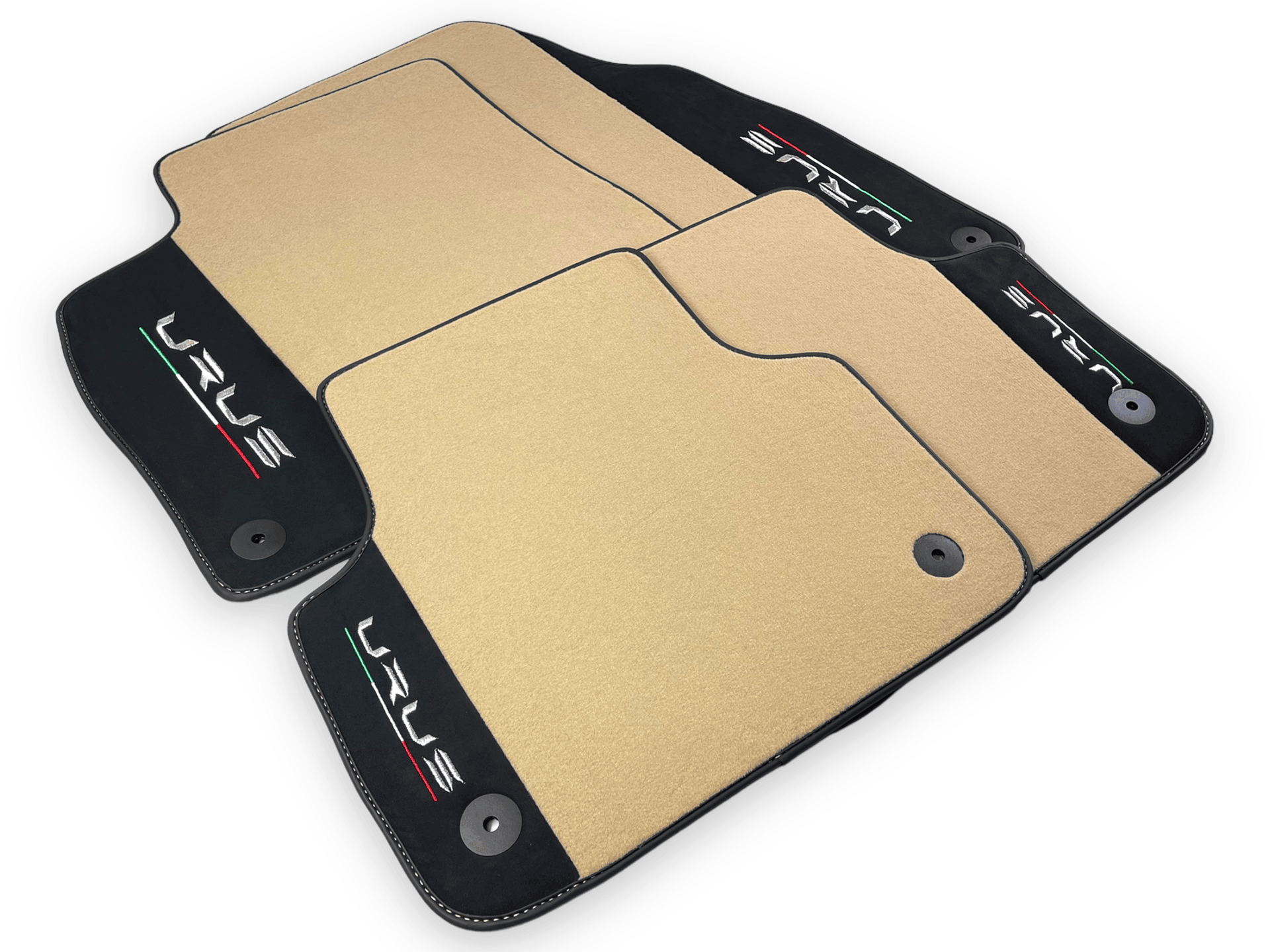Beige Floor Mats For Lamborghini Urus With Alcantara Leather - AutoWin