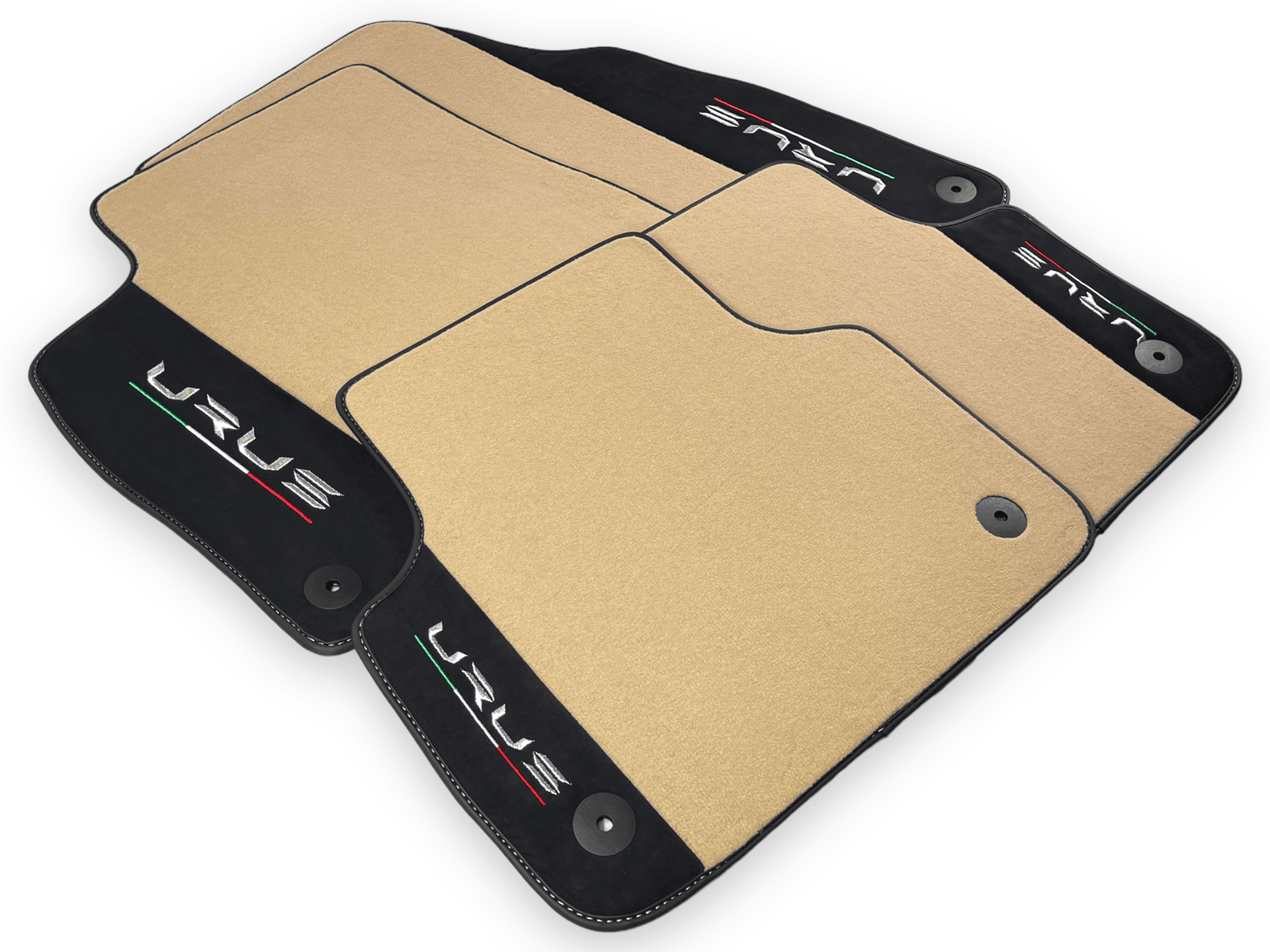 Beige Floor Mats For Lamborghini Urus With Alcantara Leather - AutoWin