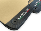 Beige Floor Mats For Lamborghini Urus With Carbon Leather - AutoWin