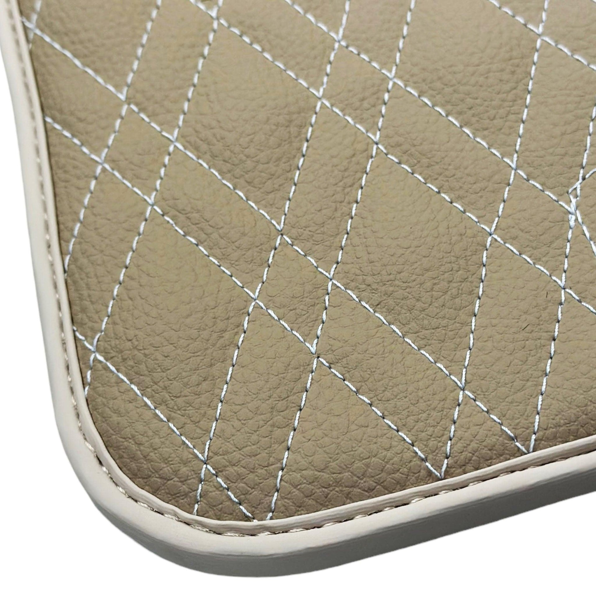 Beige Leather Floor Floor Mats For BMW 1 Series E81 - AutoWin