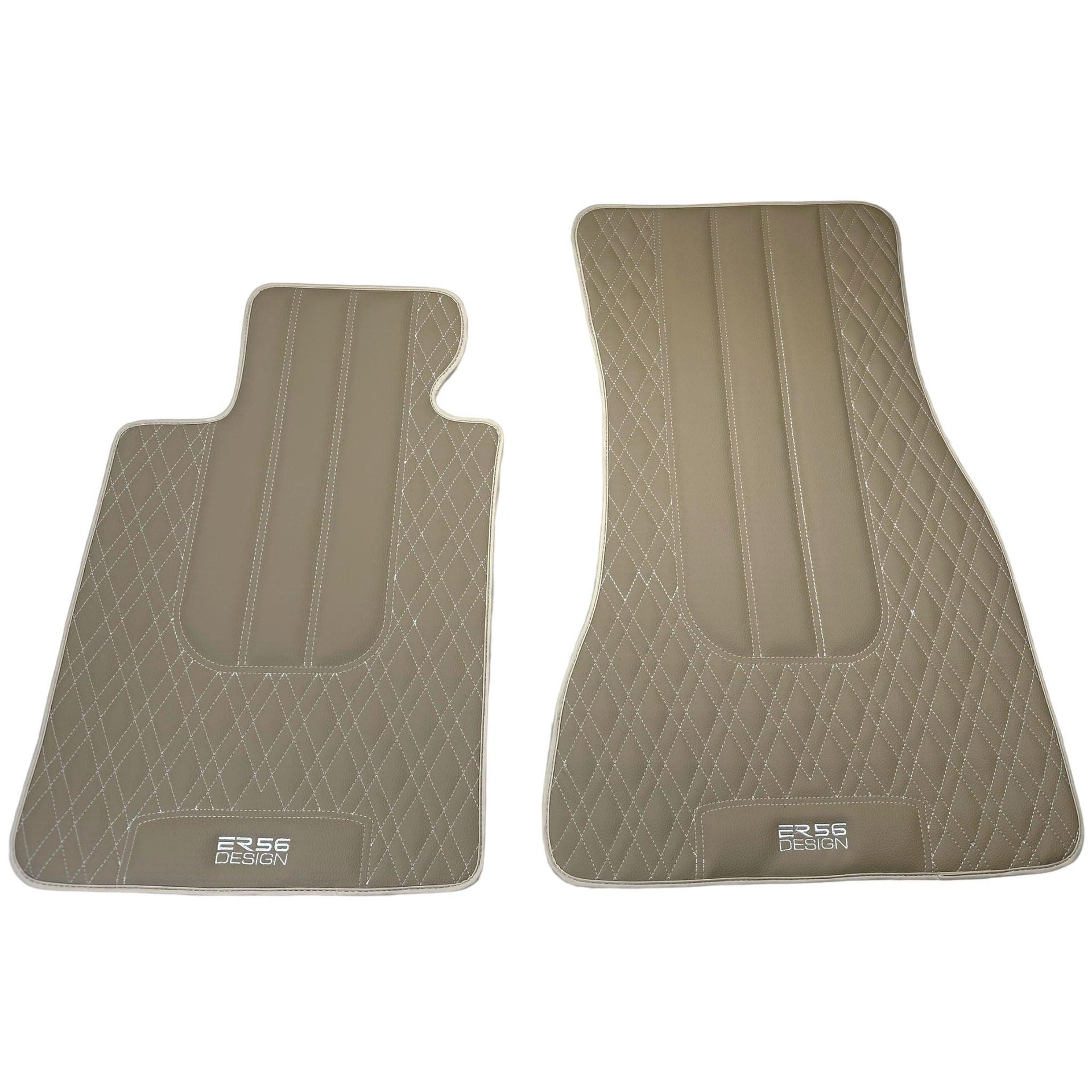 Beige Leather Floor Mats For BMW 5 Series G31 Wagon - AutoWin