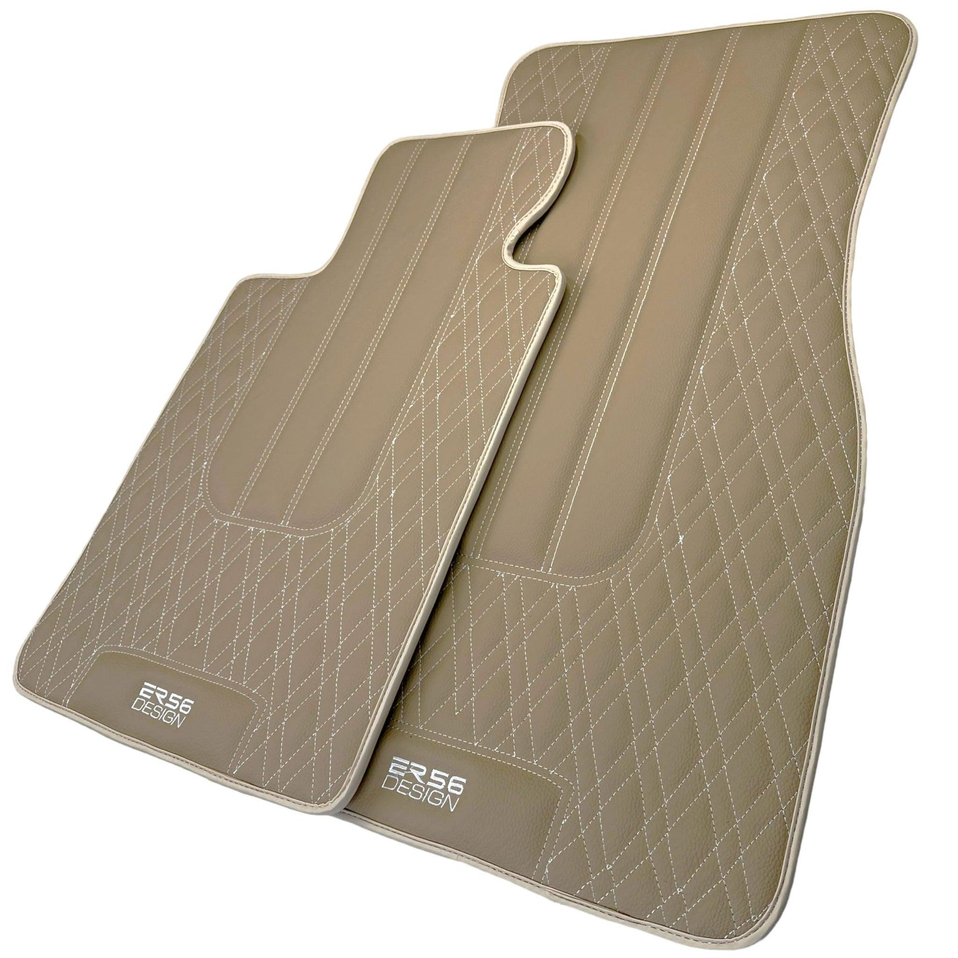Beige Leather Floor Mats For BMW M2 G87 - AutoWin