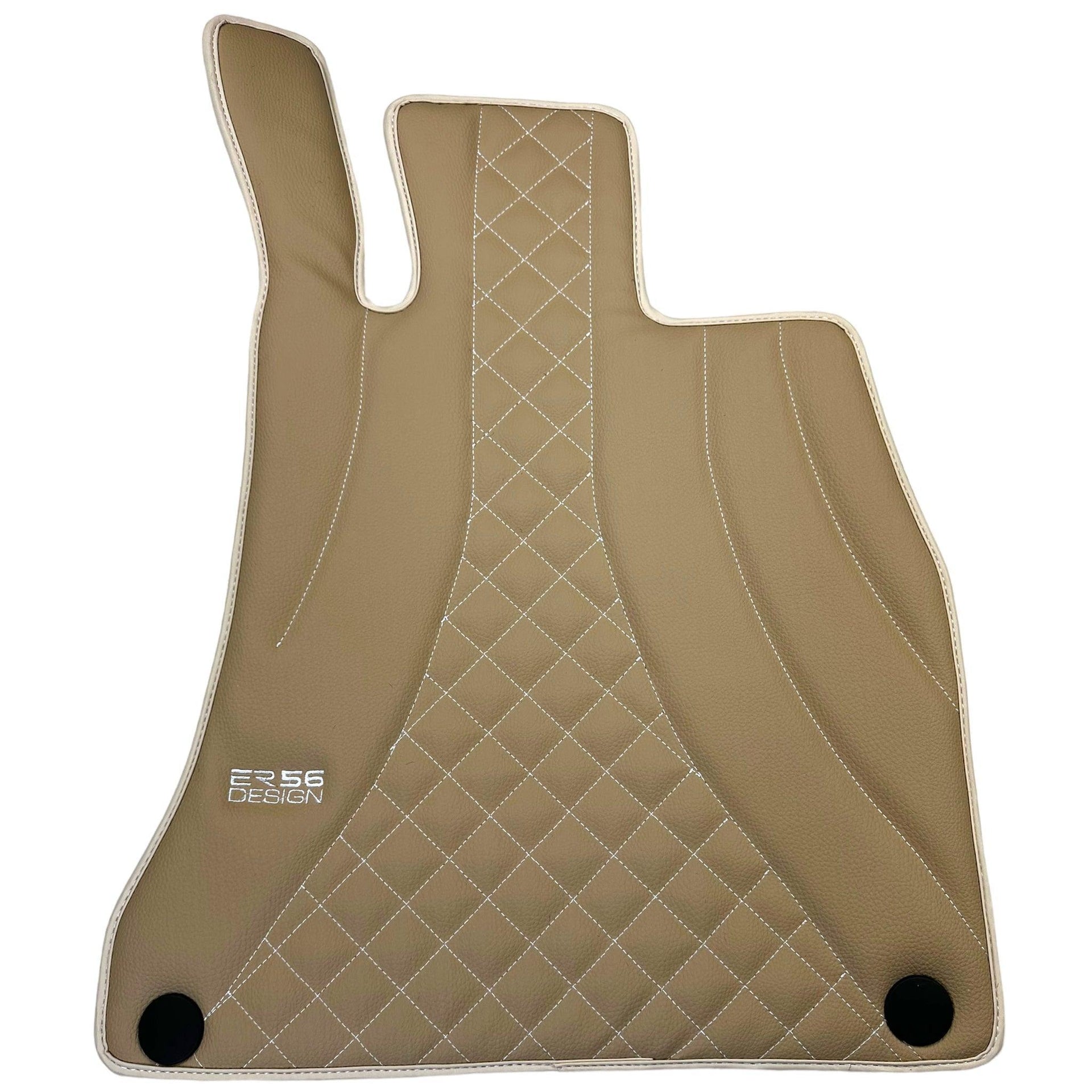 Beige Leather Floor Mats For Mercedes Benz E-Class S213 All Terrain (2020-2023) | ER56 Design - AutoWin
