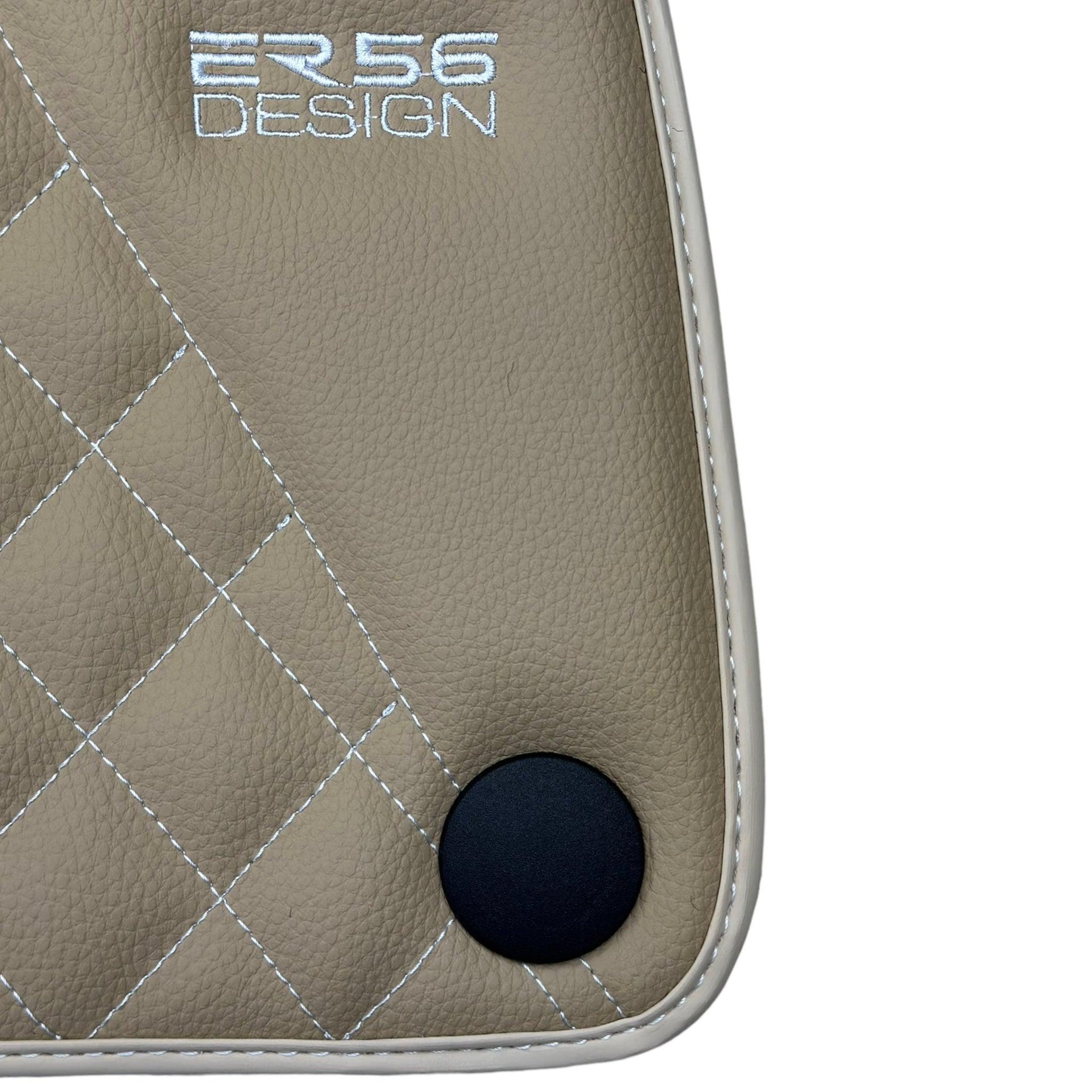 Beige Leather Floor Mats For Mercedes Benz GLC-Class X254 SUV (2023-2024) | ER56 Design - AutoWin