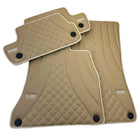 Beige Leather Floor Mats For Mercedes Benz X-Class W470 (2017-2023) | ER56 Design - AutoWin