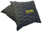 Black Alcantara Leather Pillows ER56 Design Set of 2 Yellow Sewing - AutoWin