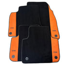 Black Floor Mats for A4 - B9 Avant (2019-2023) With Orange Alcantara | ER56 Design - AutoWin
