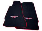 Black Floor Mats For Aston Martin V8 Vantage (2005–2023) Red Trim - AutoWin