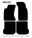 Black Floor Mats for Audi A4 - B5 Avant (1996 - 1999) With Orange Alcantara | ER56 Design - AutoWin