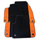 Black Floor Mats for Audi A4 - B8 Sedan (2008-2015) With Orange Alcantara | ER56 Design - AutoWin