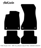 Black Floor Mats for Audi A4 - B9 Allroad Quattro (2020-2024) | Fighter Jet Edition - AutoWin