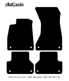 Black Floor Mats for Audi A4 - B9 Sedan (2018-2019) | No Steps - AutoWin
