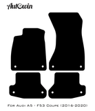 Black Floor Mats for Audi A5 - F53 Coupe (2016-2020) | Fighter Jet Edition - AutoWin