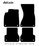 Black Floor Mats for Audi A6 - C7 Sedan (2011-2018) | No Steps - AutoWin