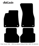 Black Floor Mats for Audi A6 - C8 Allroad Quattro (2019-2023) With Orange Alcantara | ER56 Design - AutoWin