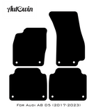 Black Floor Mats for Audi A8 D5 (2017-2023) With Orange Alcantara | ER56 Design - AutoWin