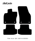 Black Floor Mats for Audi Q2 (2016-2020) With Orange Alcantara | ER56 Design - AutoWin