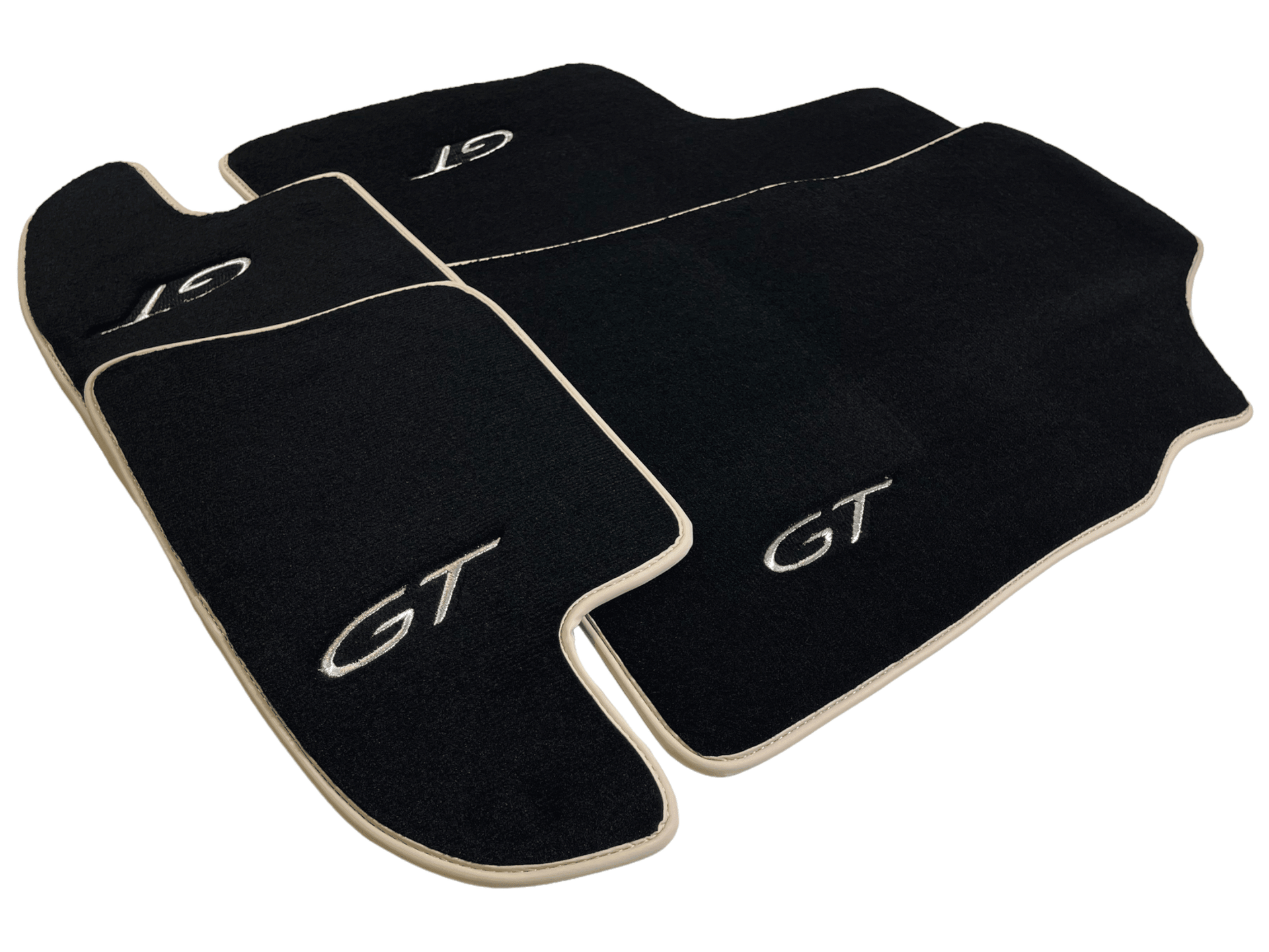 Black Floor Mats For Bentley Continental GT 2003–2011 With Beige Trim - AutoWin