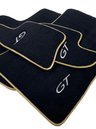 Black Floor Mats For Bentley Continental GT 2003–2011 With Gold Color Trim - AutoWin
